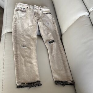 Citizens of Humanity Premium Vintage Denim  Distressed Beige Women's Jeans 27